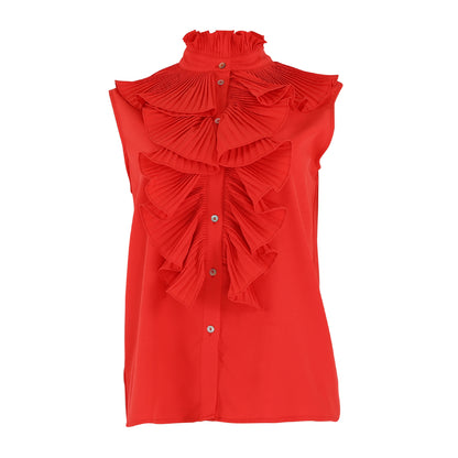 CONTINUE PERNILLE PLISSE TOP RED