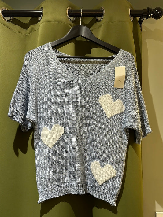 AMOUR HEART LUREX KNIT