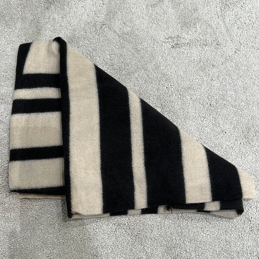 STRIPED SCARF BLACK/BEIGE