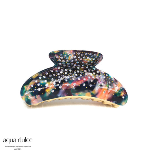 AQUA DULCE HAIRCLAW BLACK MULTI STONES 4699 - Boutique Trine