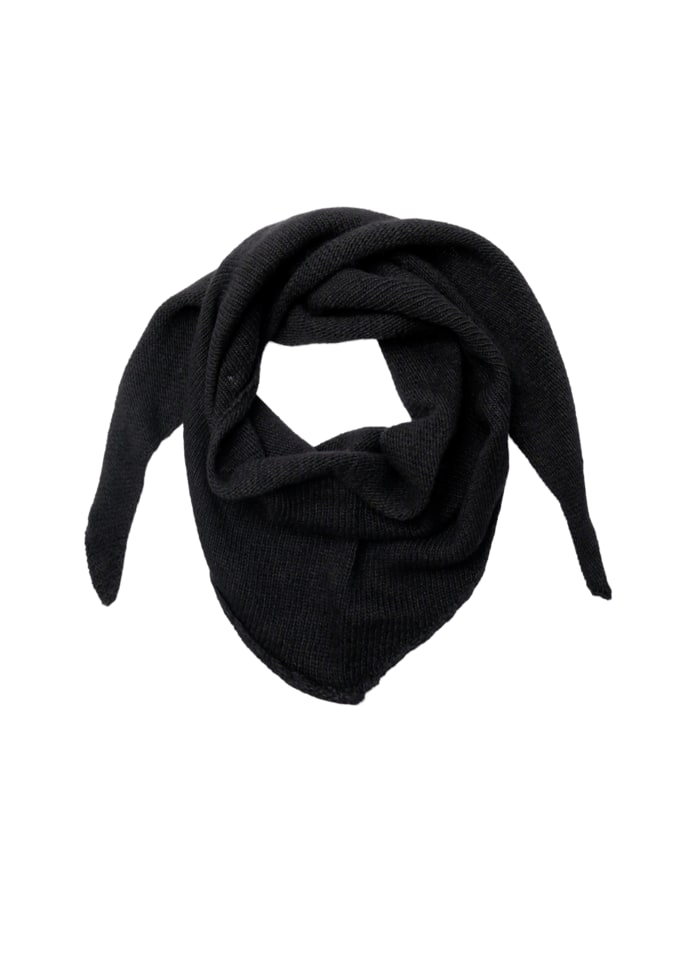 BLACK COLOUR TRIANGLE KNITTED SCARF BLACK